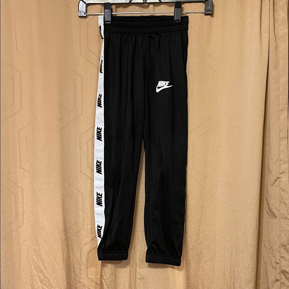 Nike Kids Black Sweatpants with White Side Stripe